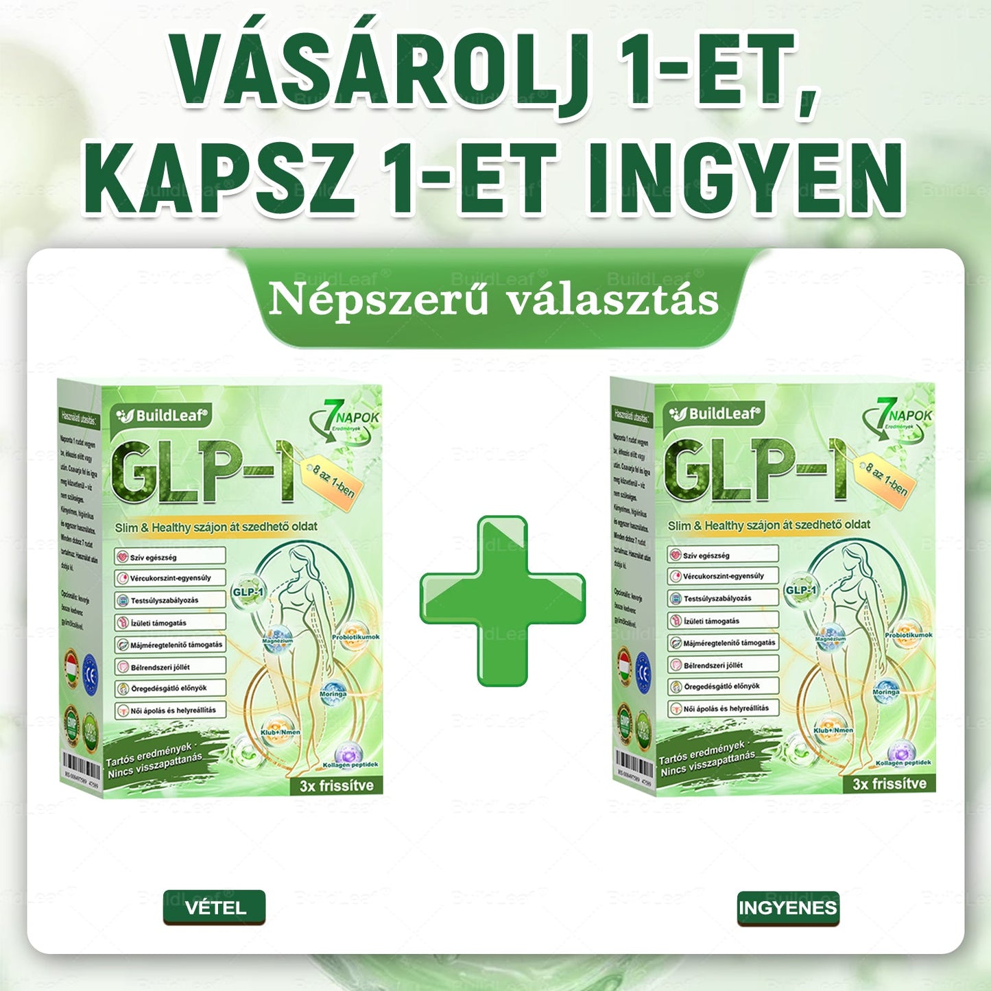 D💥 BENU Online Áruház 🏪 BuildLeaf GLP-1 8-az-1-ben Fit & Vital orális oldat — napi 1x használat, látható eredmény 7 nap alatt. Támogatja a testsúlykontrollt, vércukor- és szív-érrendszeri egészséget, emésztést és ízületeket.