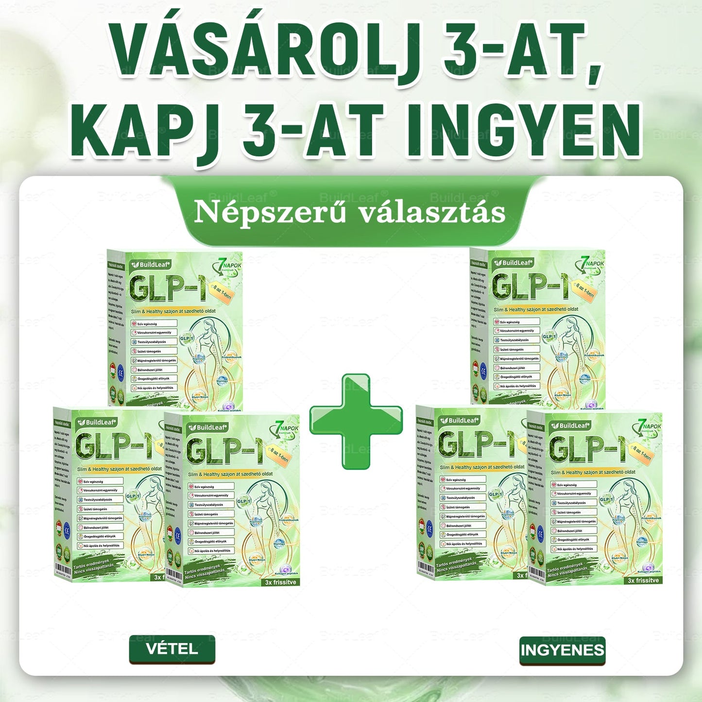 D💥 BENU Online Áruház 🏪 BuildLeaf GLP-1 8-az-1-ben Fit & Vital orális oldat — napi 1x használat, látható eredmény 7 nap alatt. Támogatja a testsúlykontrollt, vércukor- és szív-érrendszeri egészséget, emésztést és ízületeket.